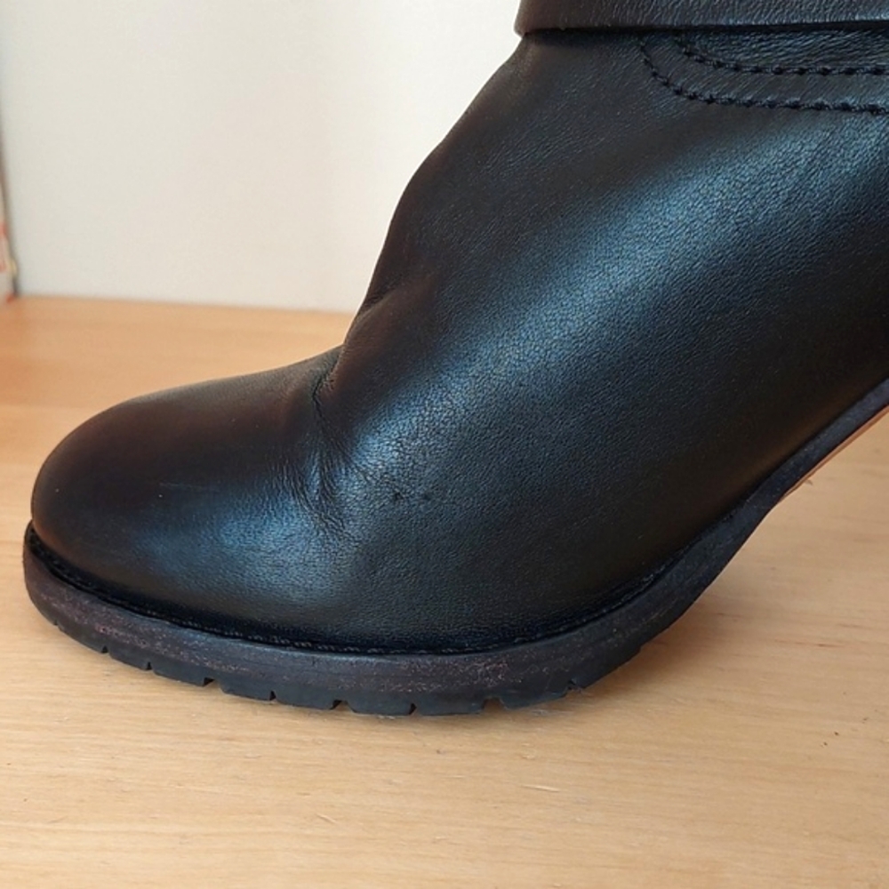 Jimmy Choo Black Ankle Boots with Gold Buckles - Picture 13 of 16